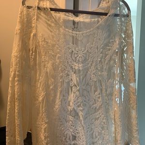 Adorable cream lace sheer top